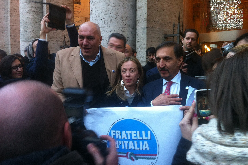 Gründung Fratelli 2012 Meloni Guido Crosetto Verteidigungsminister und Ignazio La Russa web